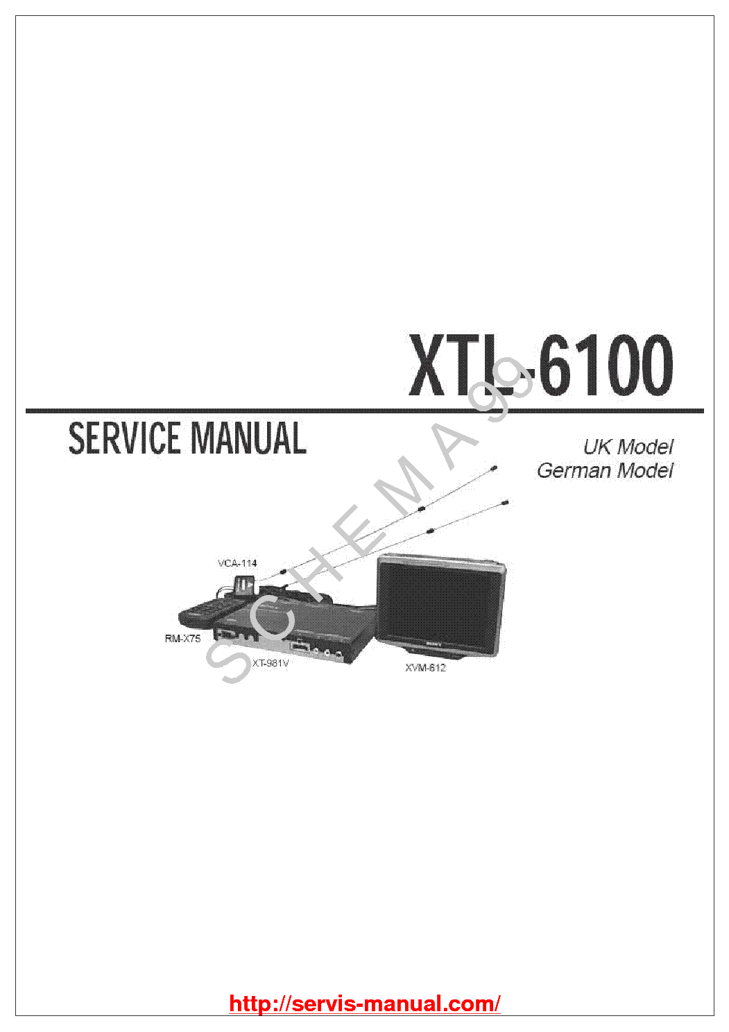 SONY XTL-6100 service manual (1st page)