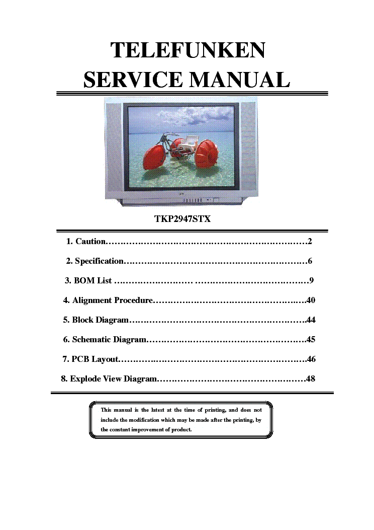 TELEFUNKEN TKP2947STX SCH service manual