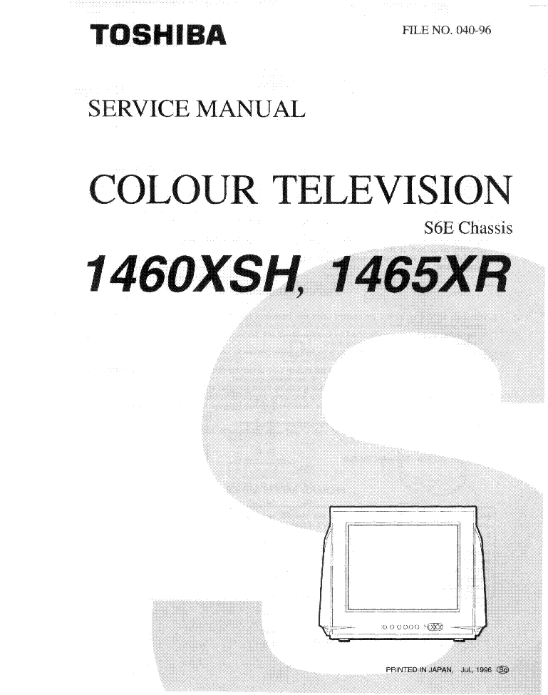 TOSHIBA 1460XSH 1465XR service manual