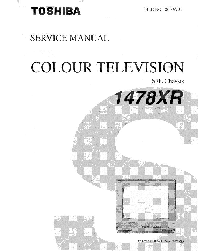 TOSHIBA 1478XR service manual
