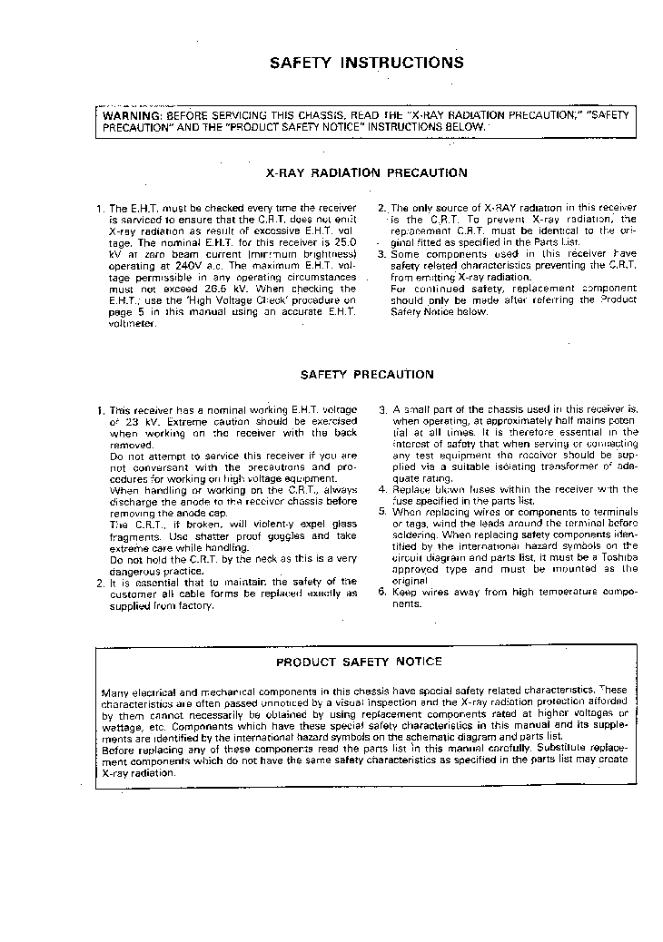 TOSHIBA 210T6B 210T6D service manual