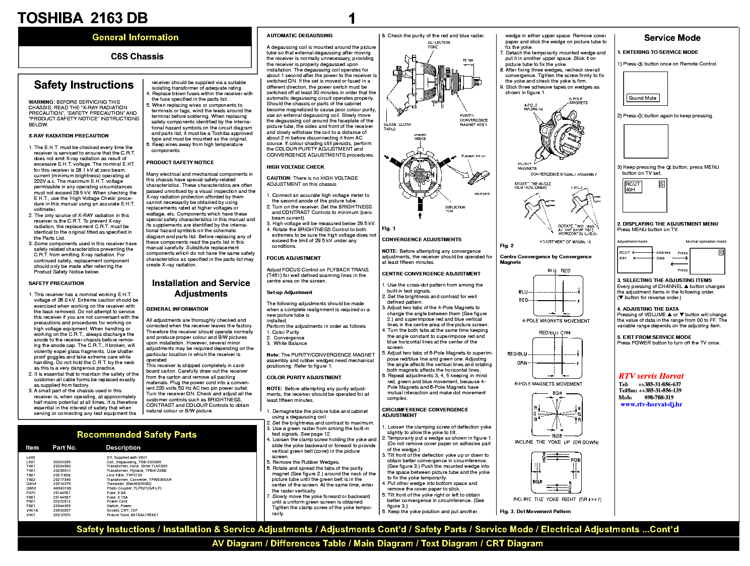 TOSHIBA 2163DB service manual