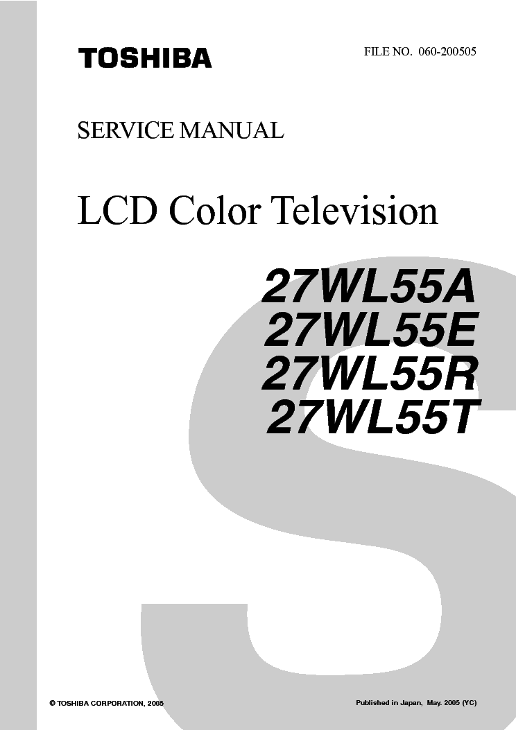 TOSHIBA 27WL55T-MANUAL service manual (1st page)