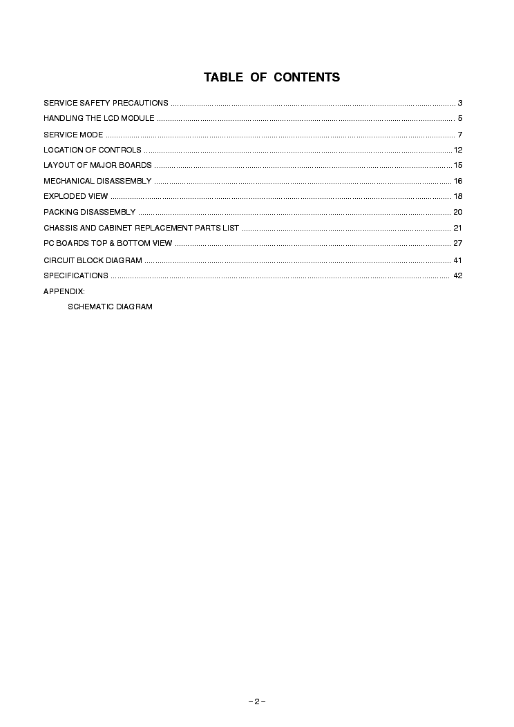 TOSHIBA 27WL55T-MANUAL service manual (2nd page)