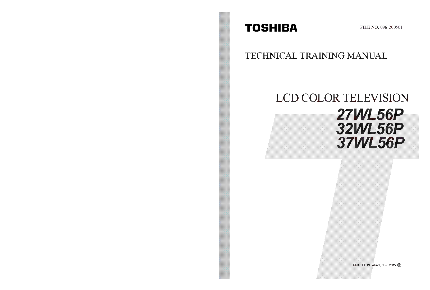 TOSHIBA 27WL56P-32WL56P-37WL56PTRAINING service manual (1st page)