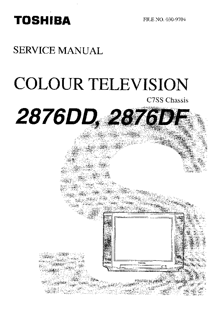 TOSHIBA 2876DD C7SS CHASSIS service manual (1st page)