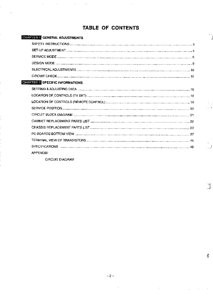 TOSHIBA 2876DD C7SS CHASSIS service manual (2nd page)