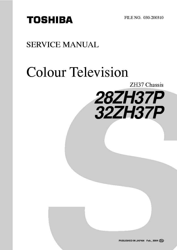 TOSHIBA 28ZH37P-32ZH37P-CHASSIS-ZH37 service manual