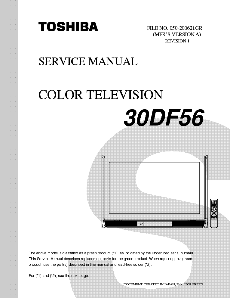 TOSHIBA 30DF56 SM service manual (1st page)