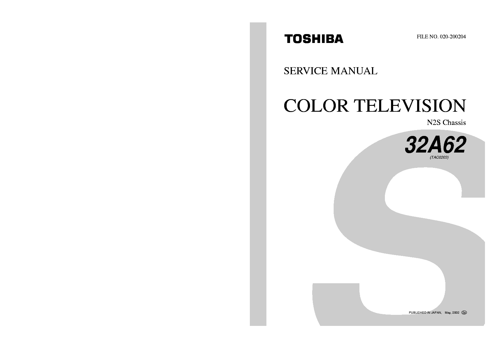 TOSHIBA 32A62 SM service manual