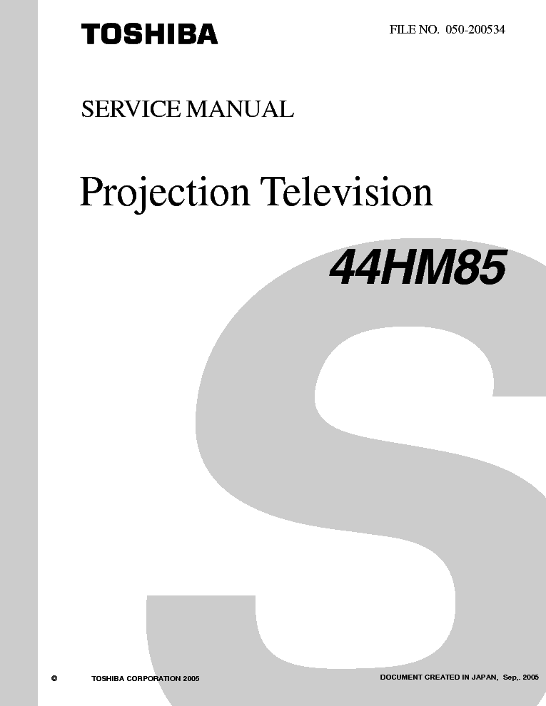 TOSHIBA 44HM85 SM service manual