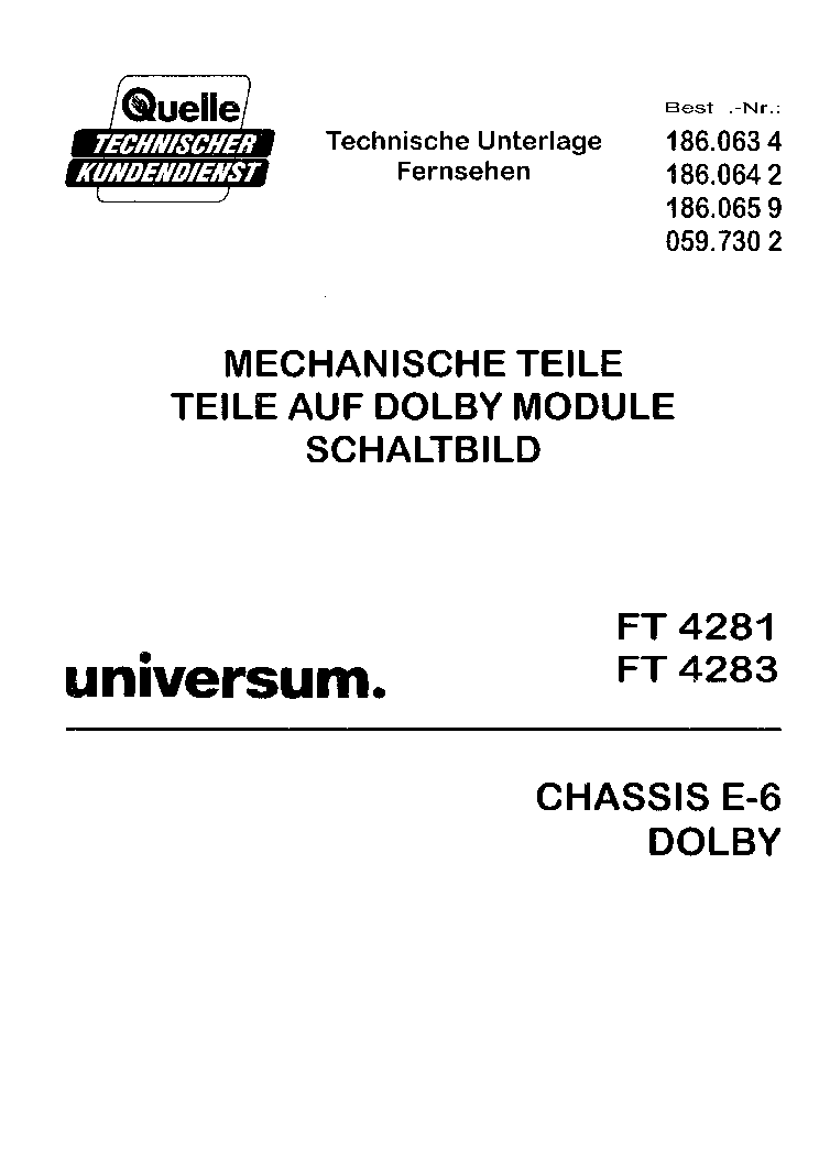 UNIVERSUM FT-4281 4283 CHASSIS E-6 service manual