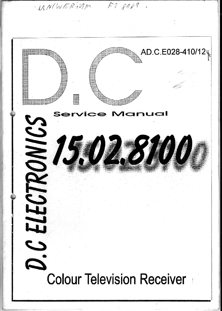 UNIVERSUM FT8189 100HZ service manual