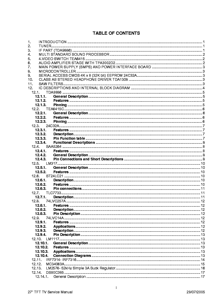 VESTEL 17MB11-27 SM service manual (2nd page)