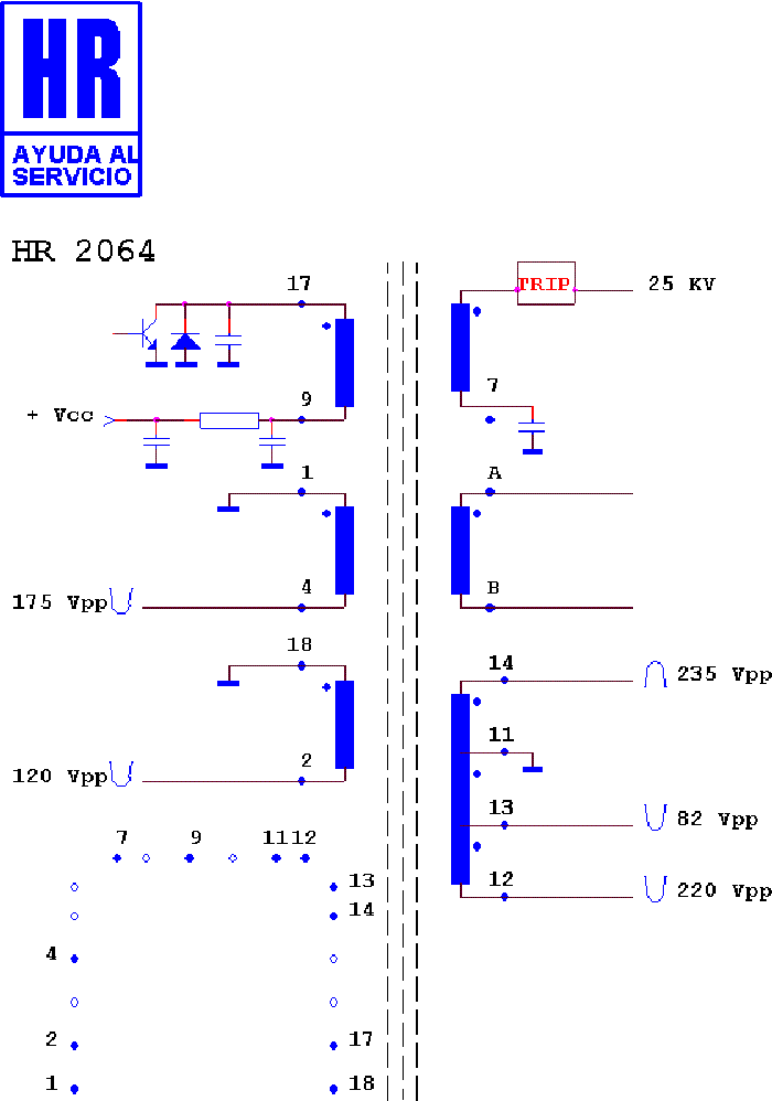 TV FBT FLY BACK TRAFOK HR-SERIES WIRING-DIAGRAM Service ... free download silver series wiring diagram 