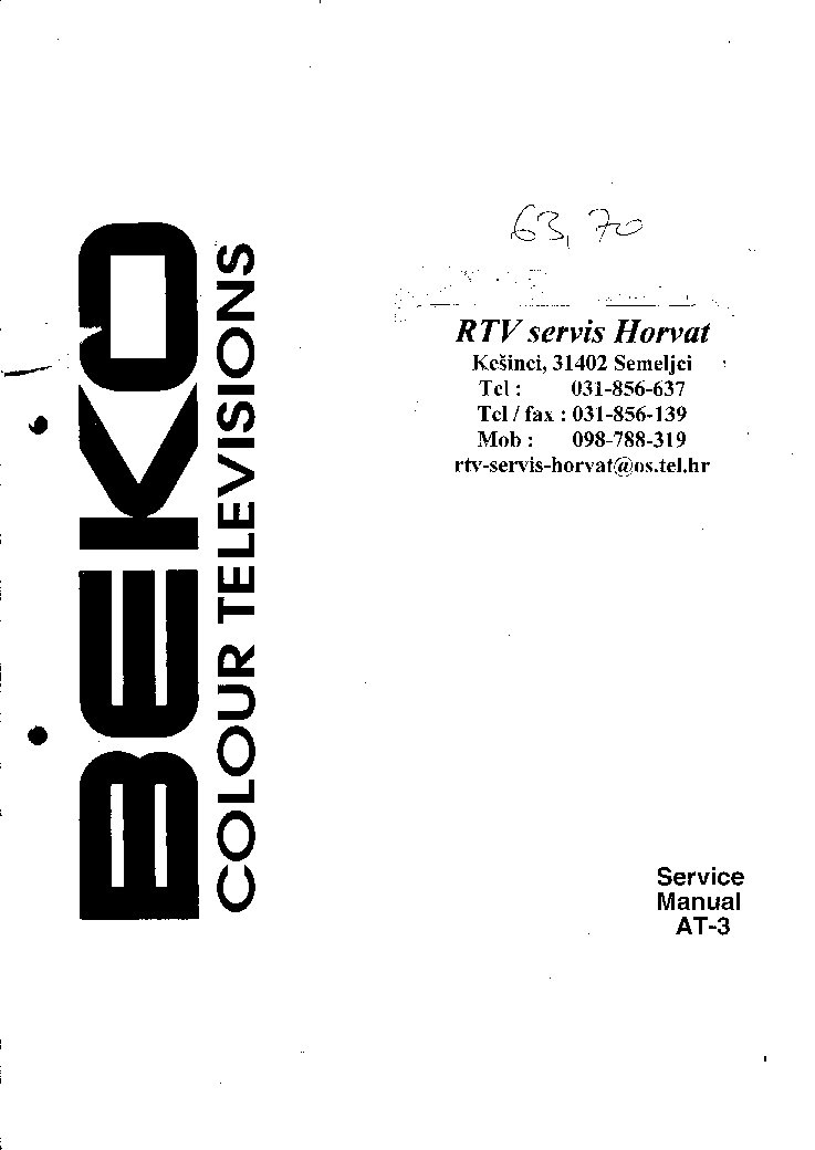 BEKO AT3 service manual