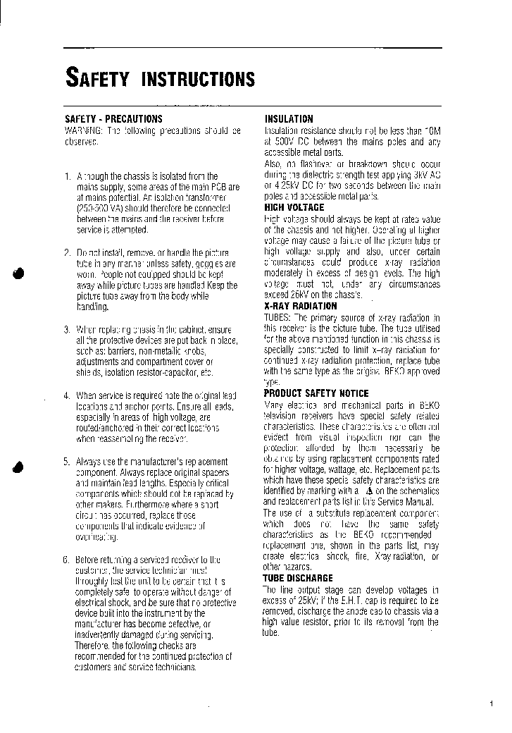 BEKO AT4 service manual (2nd page)
