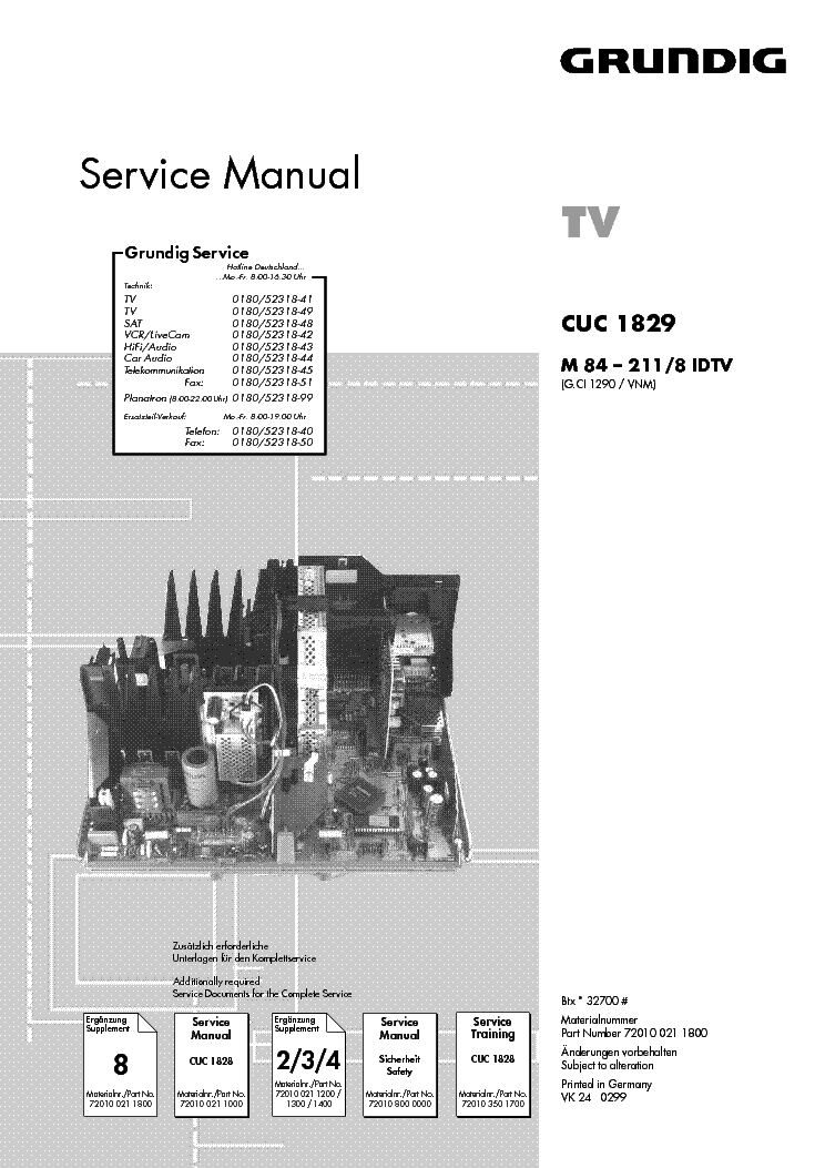 GRUNDIG CUC1829 SERVICE-INFO service manual (1st page)