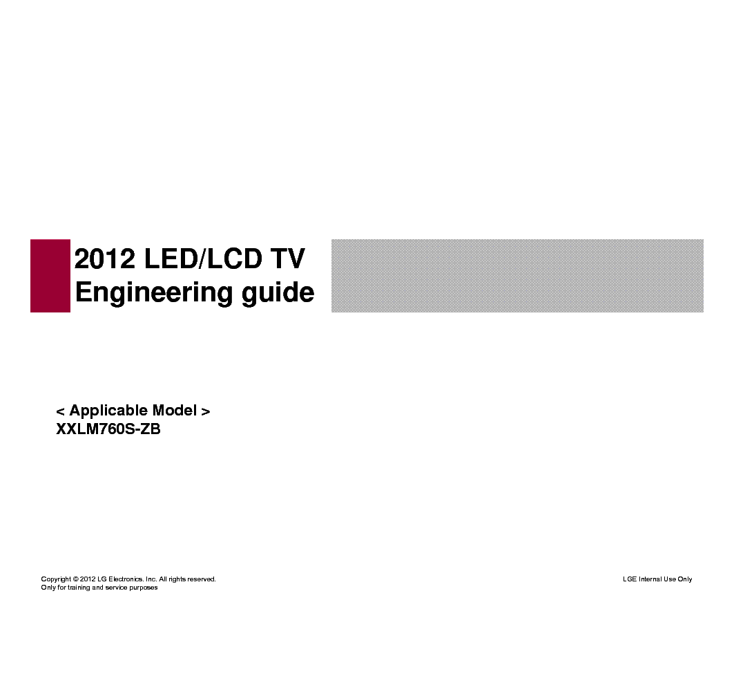 LG 2012 LED LCD ENGINEERING GUIDE XXLM760S-ZB service manual (1st page)