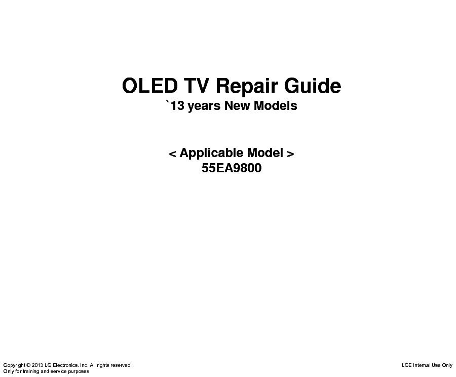 LG 55EA9800 CHASSIS ED34B OLED TRAINING 2013 service manual (1st page)