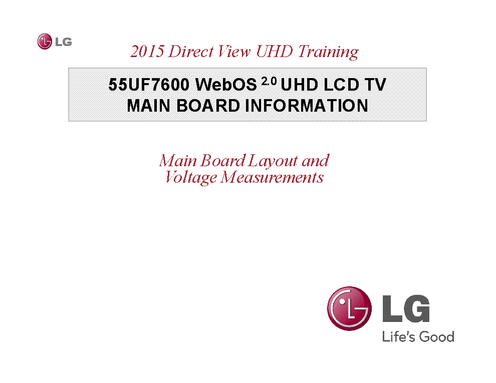 LG 55UF7600 UHD LCD TV MAIN BOARD INFO 2015-TRAINING INTERCONNECT DIAGRAM service manual (1st page)