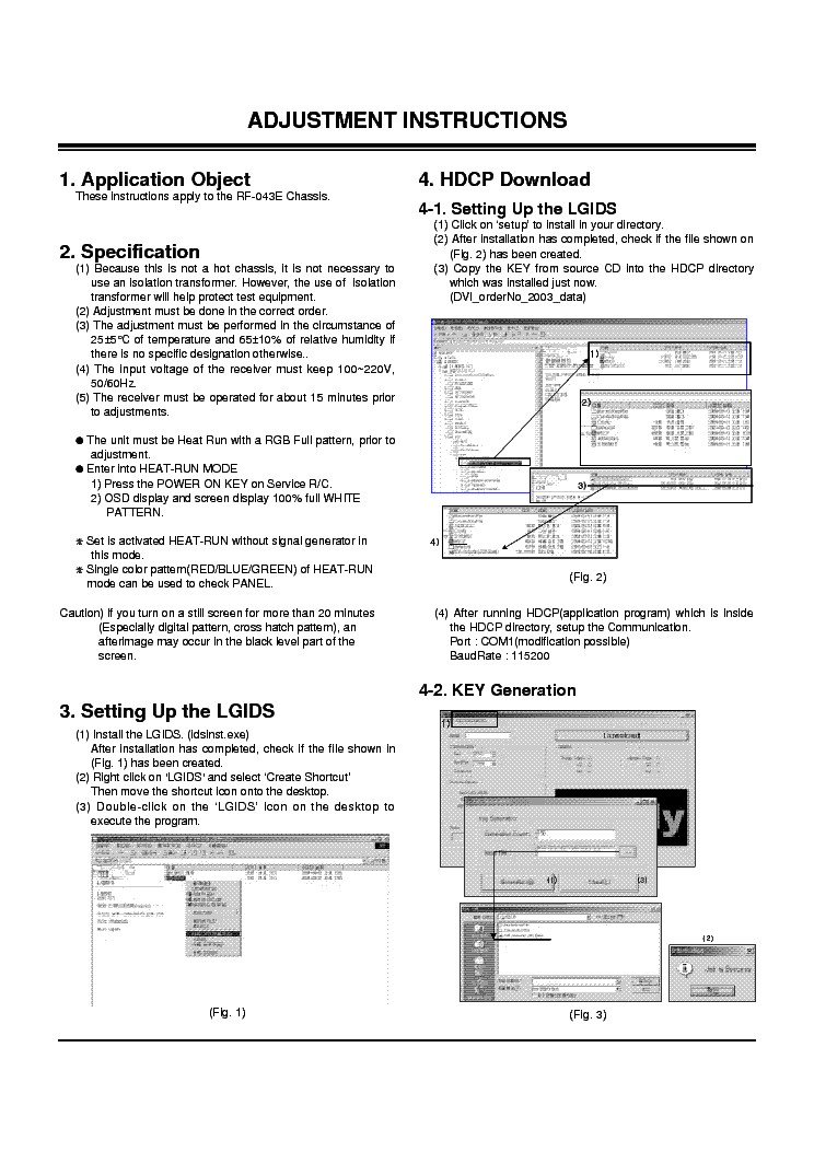 LG MU-42PM12X ADJUSTMENT INSTRUCTION service manual (1st page)