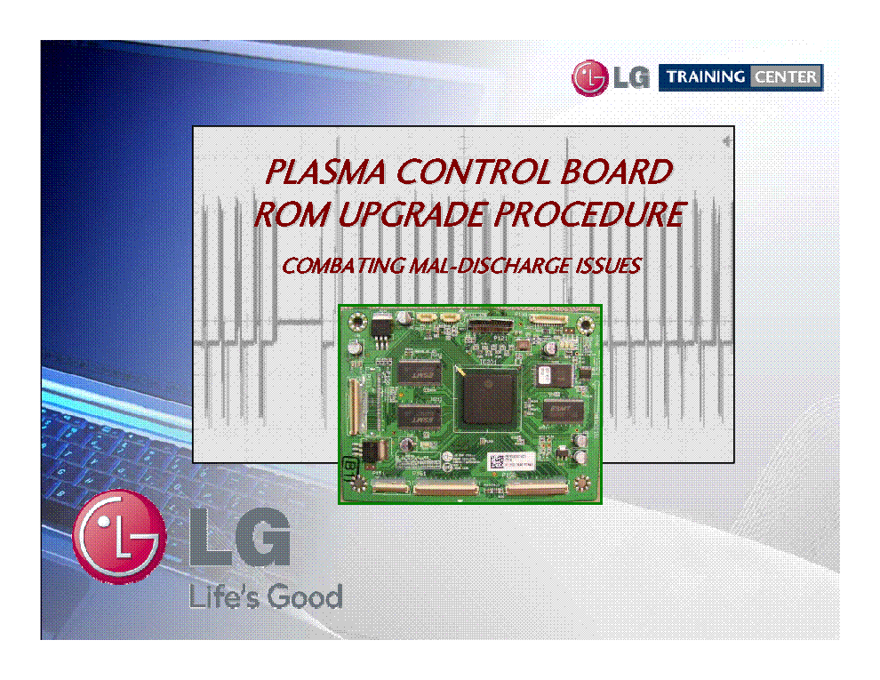 LG PLASMA CONTROL BOARD UPGRADE PROCEDURE service manual (1st page)
