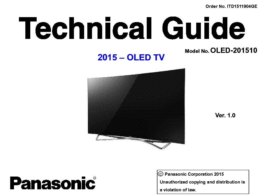 PANASONIC 2015 OLED TV TECHNICAL GUIDE VER.1.0 service manual (1st page)