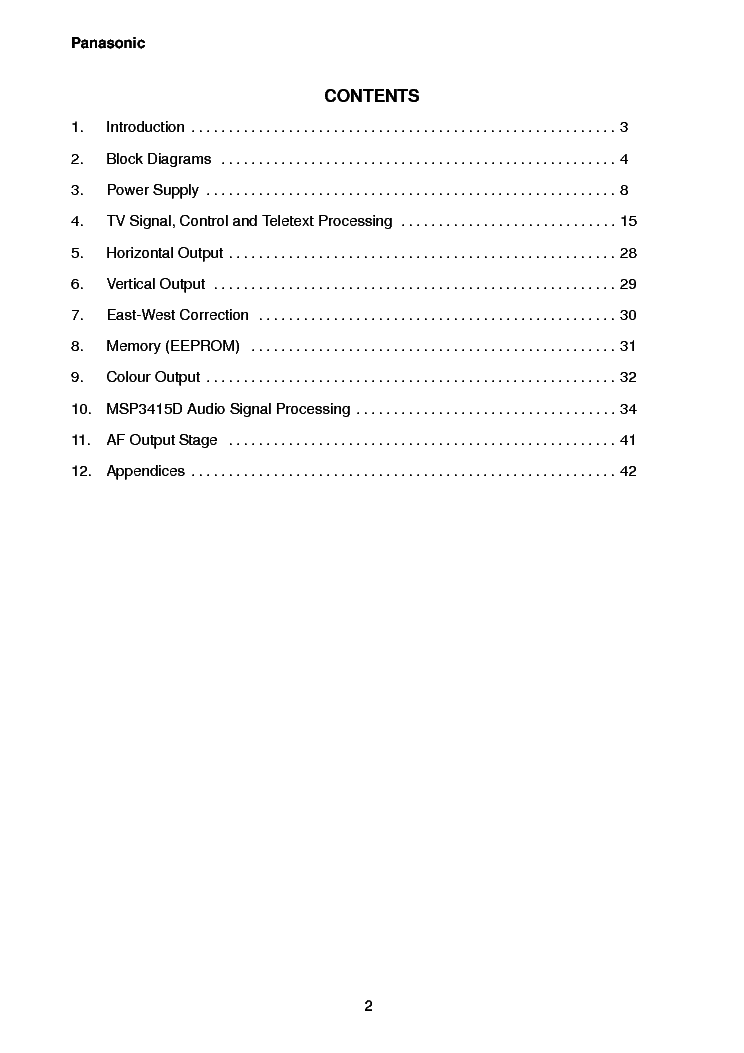 PANASONIC CHASSIS-Z8 service manual (2nd page)