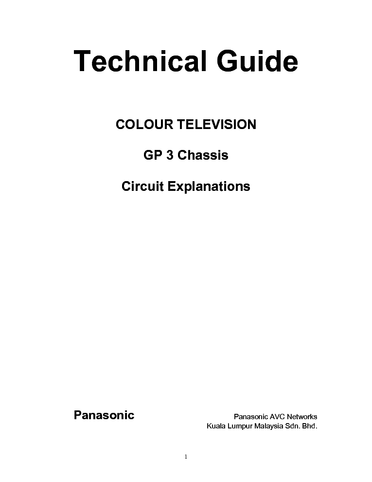 PANASONIC CHASSIS GP3 TRAINING service manual (1st page)