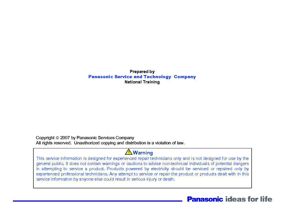 PANASONIC PDP2007 10TH GEN CHASSIS GPH10DU TROBLESHOOTING GUIDE service manual (2nd page)