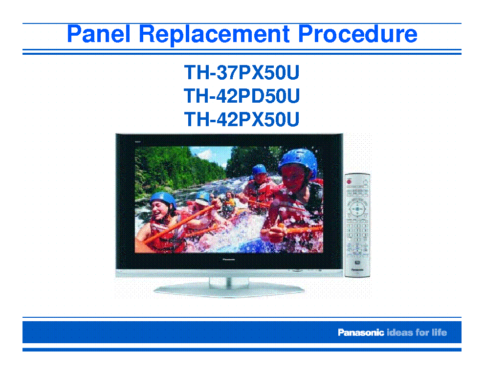 PANASONIC TH-37PX50U TH-42PD50U TH-42PX50U PANEL REPLACEMENT service manual (1st page)