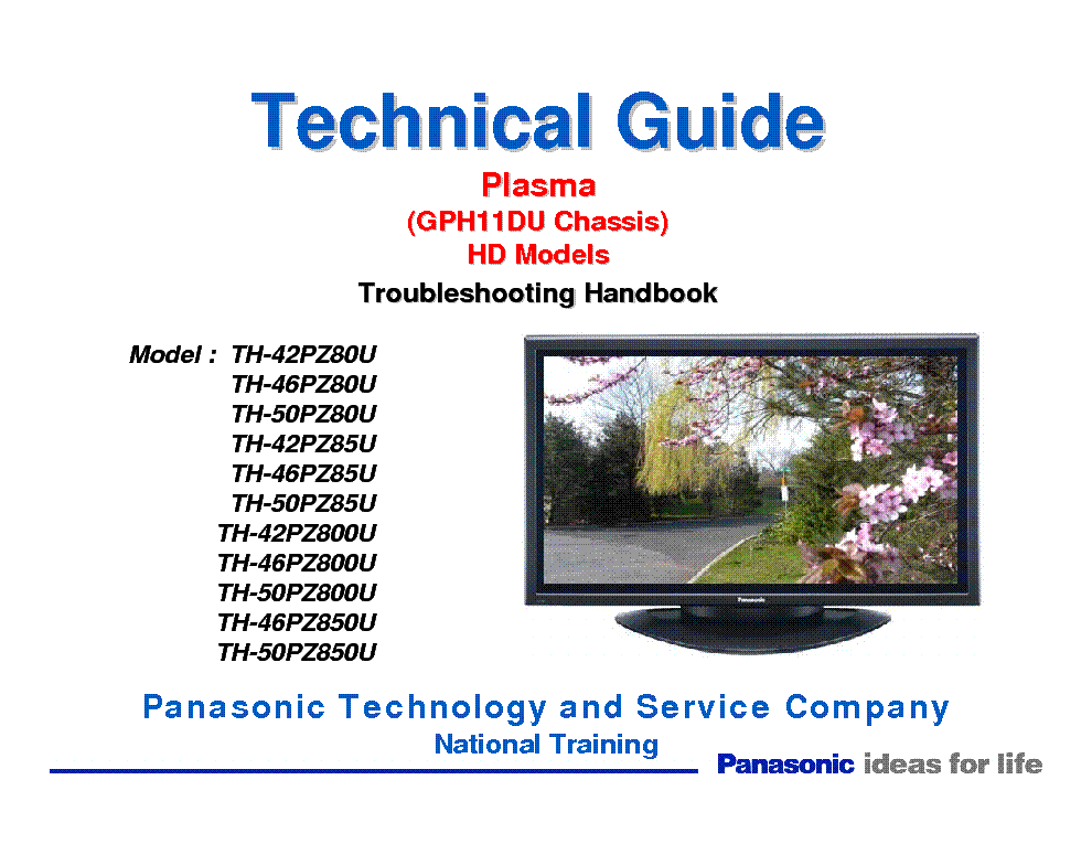 PANASONIC TH-42-46-50PZ80U TH-42-46-50PZ85U TH-42-46-50PZ800U TH-46-50PZ850U CHASSIS GPH11DU service manual (1st page)