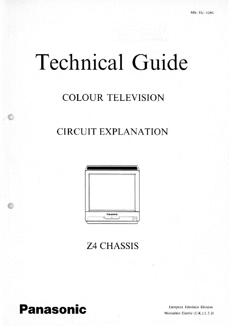 PANASONIC Z4 CHASSIS TECHNICAL GUIDE service manual (1st page)