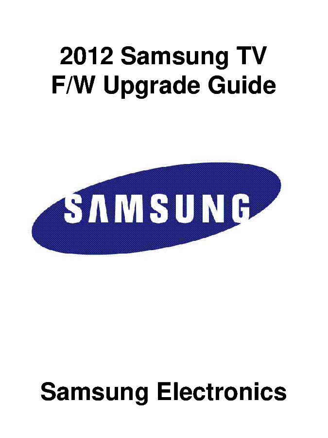 SAMSUNG 2012 TV FIRMWARE UPGRADE service manual (1st page)