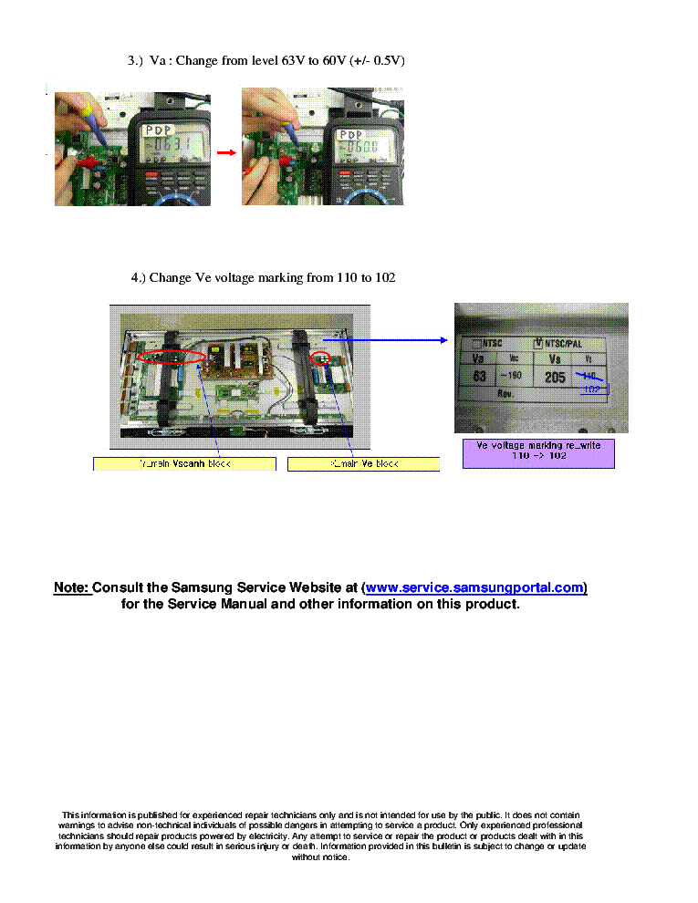 SAMSUNG ASC20070410001 HPT4234X HPT4254X HPT4264X BULLETIN service manual (2nd page)