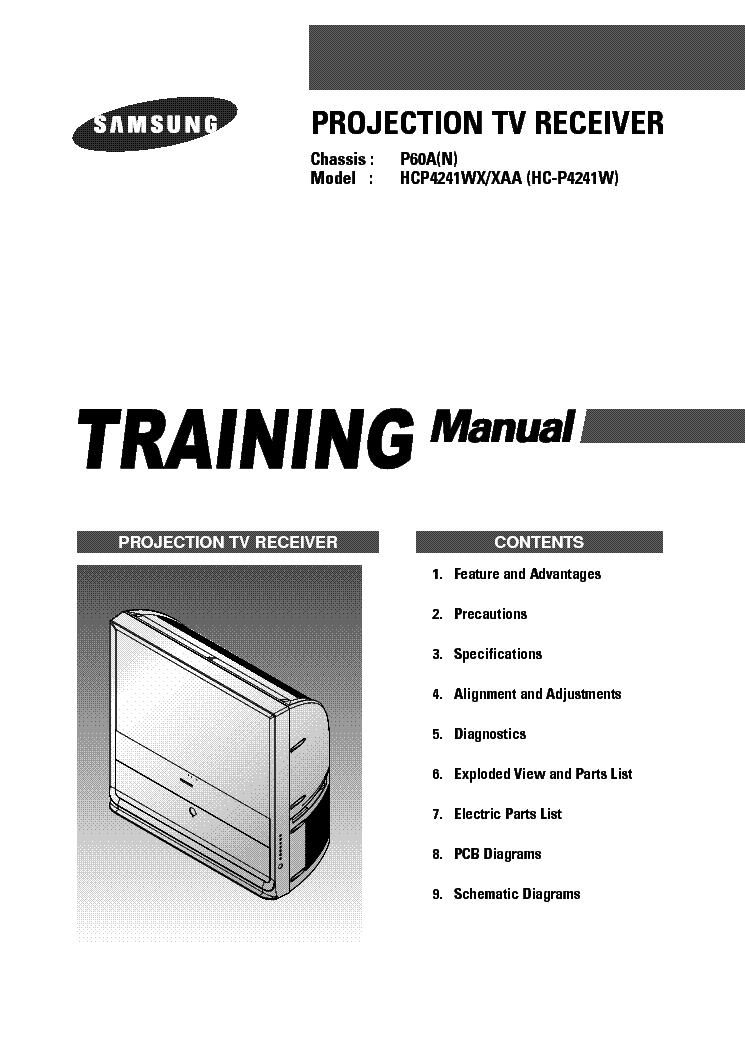 SAMSUNG HCP4241WX-XAA HC-P4241W CHASSIS P60A N TRAINING service manual (1st page)