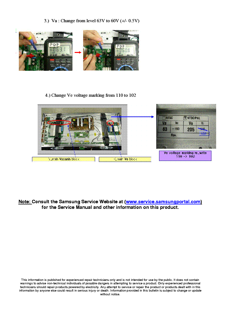SAMSUNG HPT4234X HPT4254X HPT4264X ASC20070410001 BULLETIN service manual (2nd page)