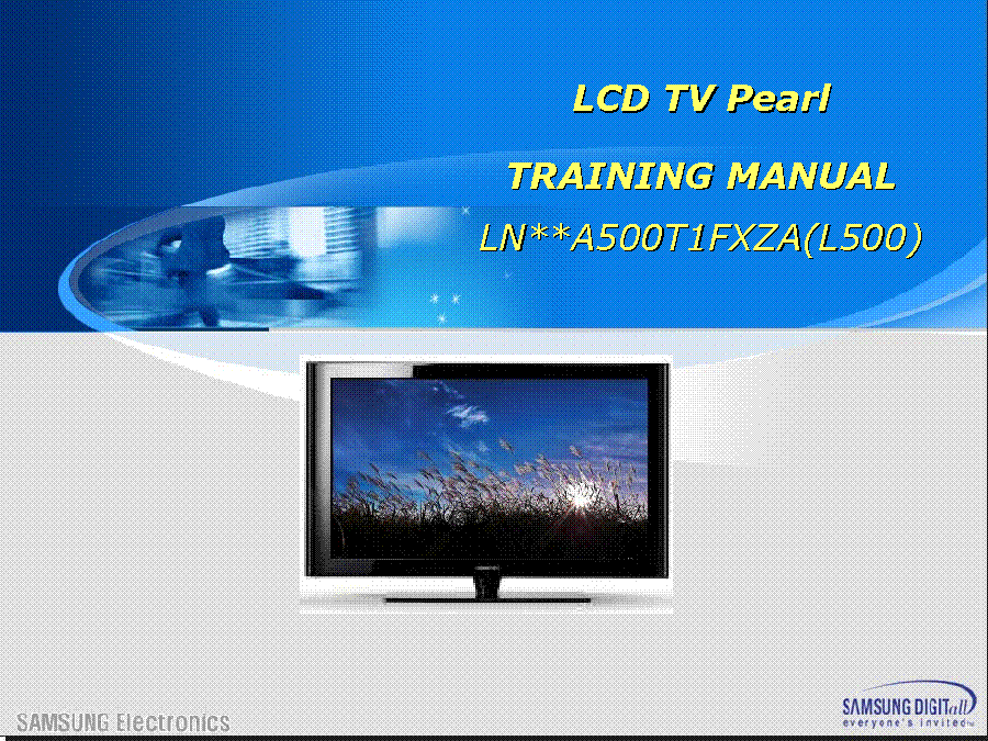 SAMSUNG LN40A500T1FXA LN46A500T1FXA L500 PEARL TRAINING service manual (1st page)