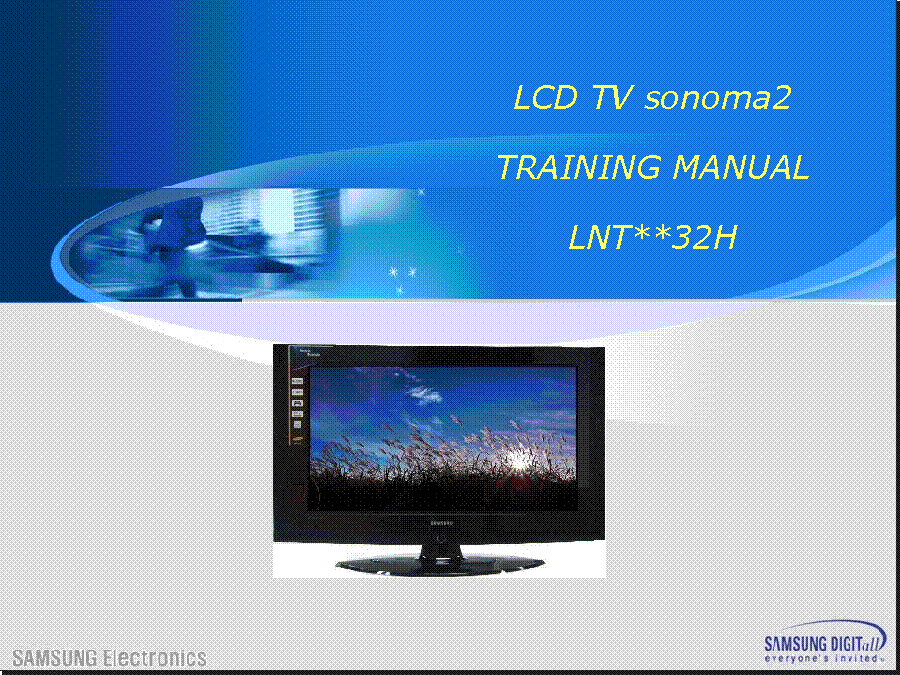 SAMSUNG LNT2332H LNT2632H LNT3732H LNT4032HXXAC LNT375HA LNS2651D SONOMA2 TRAINING service manual (1st page)