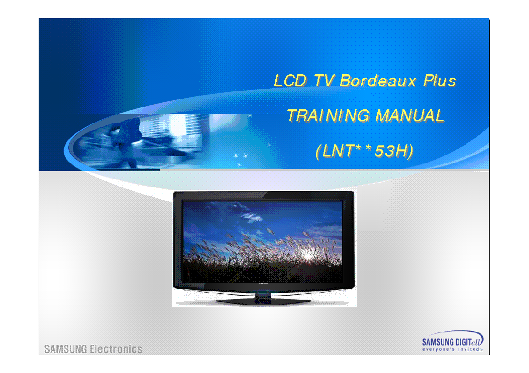 SAMSUNG LNT3253H LNT4253H BORDEAUX PLUS TRAINING service manual (1st page)