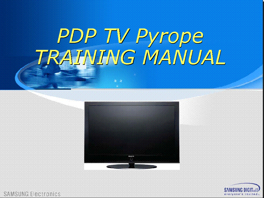 SAMSUNG PN42A450P1DXZC PN50A450P1 PYROPE TAINING service manual (1st page)