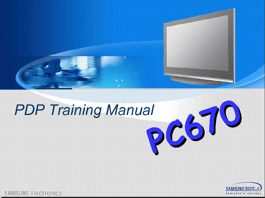 SAMSUNG PS50C53X PS50C55X PS50C67X PS50C550G1 PS50B550 PS50C550G1W PN50C675G6 PC670 TRAINING service manual (1st page)