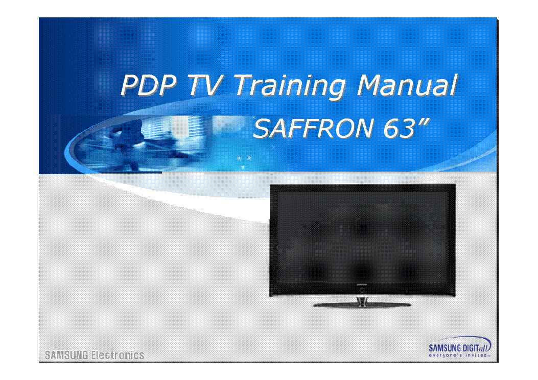 SAMSUNG SAFFRON 63FHD CHASSIS FP-T6374 TRAINING service manual (1st page)