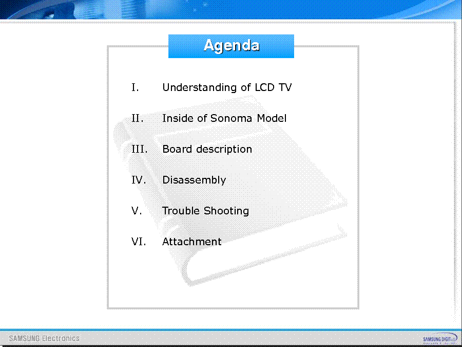 SAMSUNG SONOMA LCD TV TRAINING service manual (2nd page)