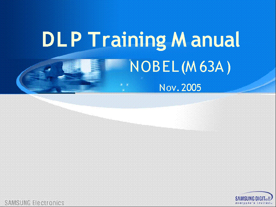 SAMSUNG SP-50L6HX SP-50L6H1X NOBEL M63A DLP TRAINING service manual (1st page)