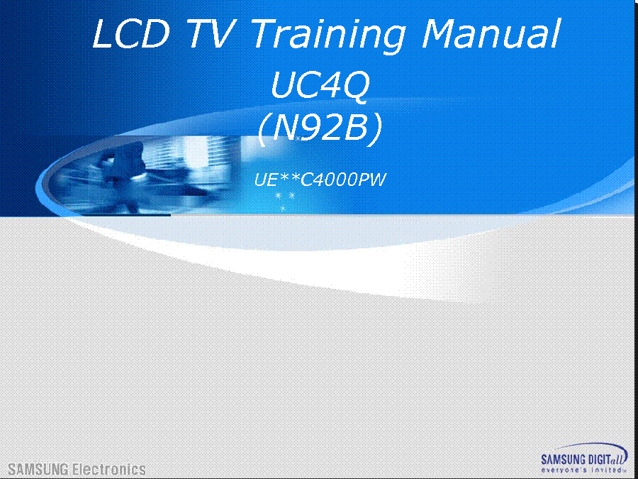SAMSUNG UE19C4000PW UE22C4000PW UE26C4000PW UC4Q N92B TRAINING service manual (1st page)