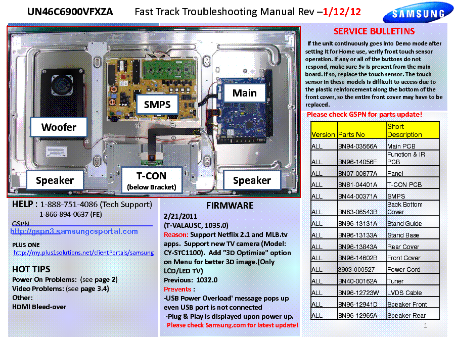 SAMSUNG UN46C6900VFXZA FAST TRACK GUIDE service manual (1st page)