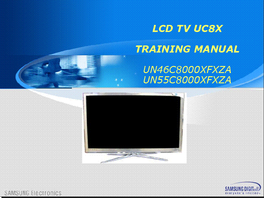 SAMSUNG UN46C8000XFXZA UN55C8000XFXZA TRAINING service manual (1st page)
