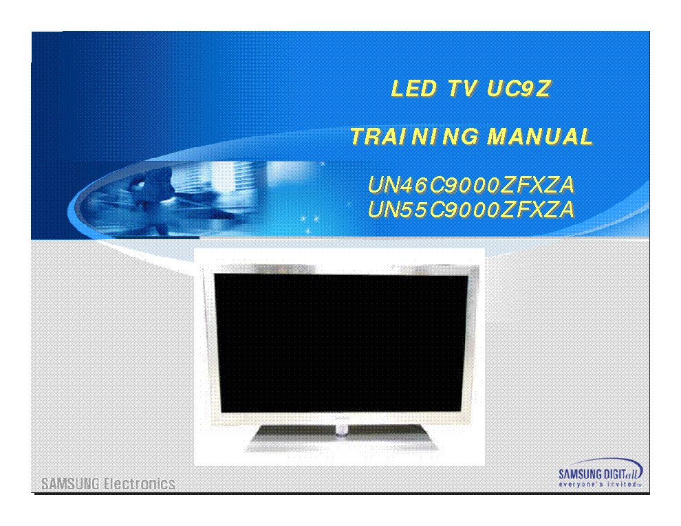 SAMSUNG UN46C9000ZFXZA UN55C9000ZFXZA CHASSIS UC9Z TRAINING service manual (1st page)